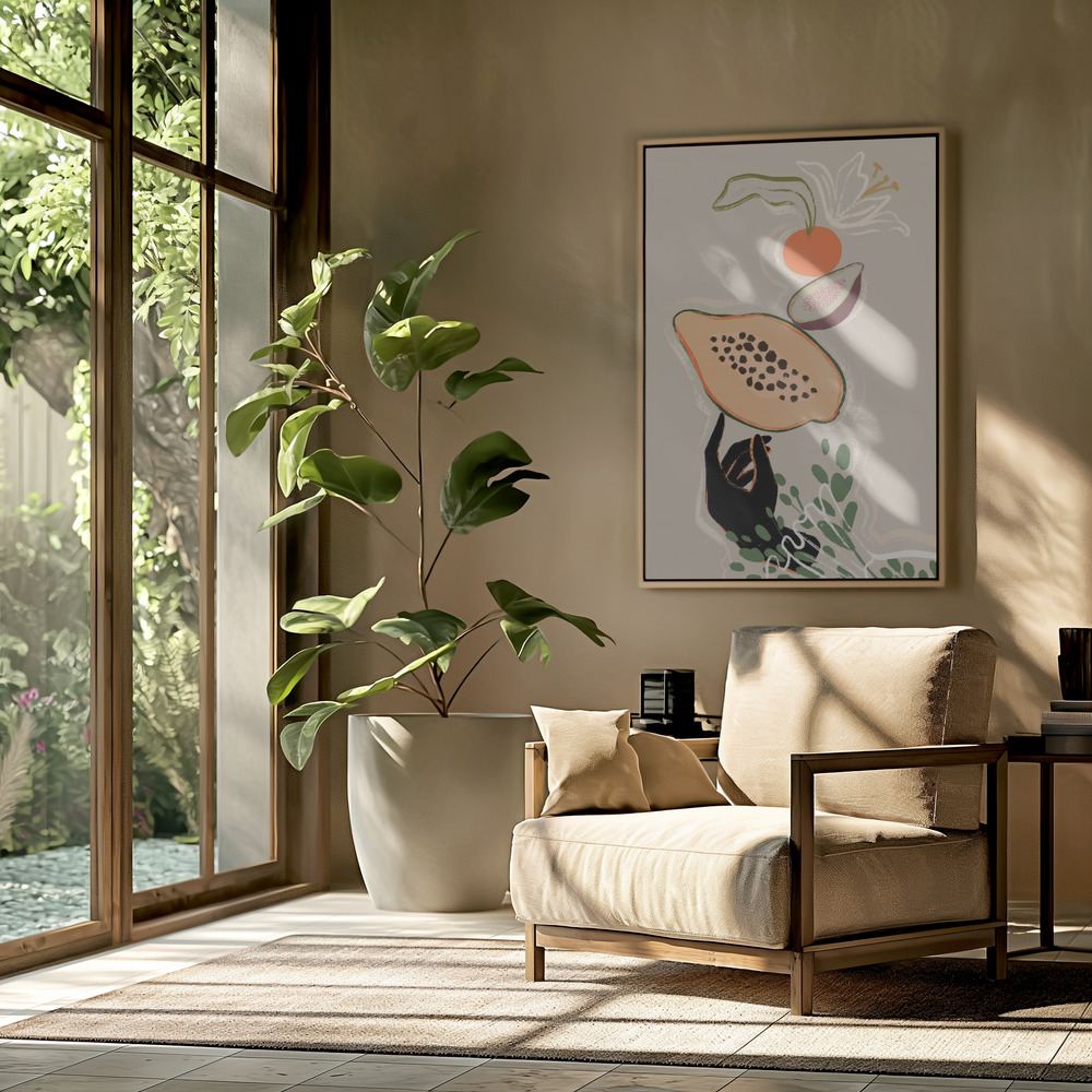 Toile - Balancing Fruits dans le salon