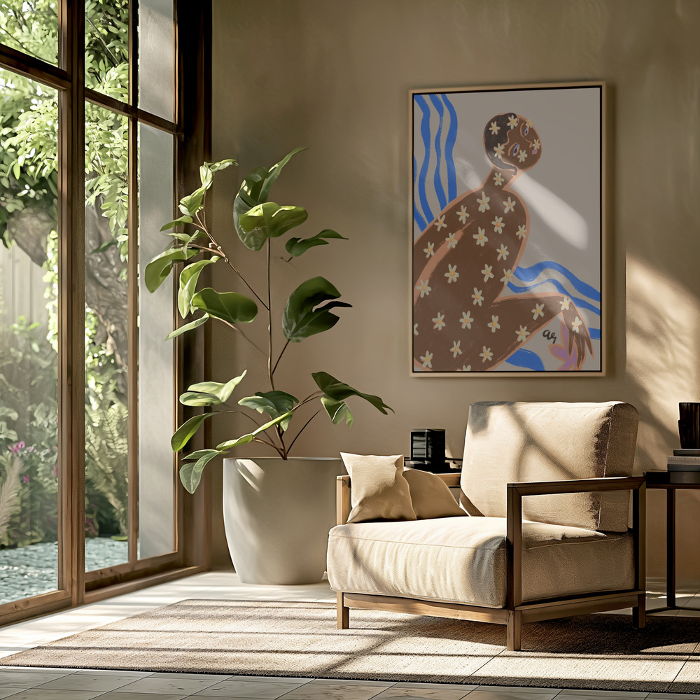Canvas schilderi - Blooming Daisy in de woonkamer