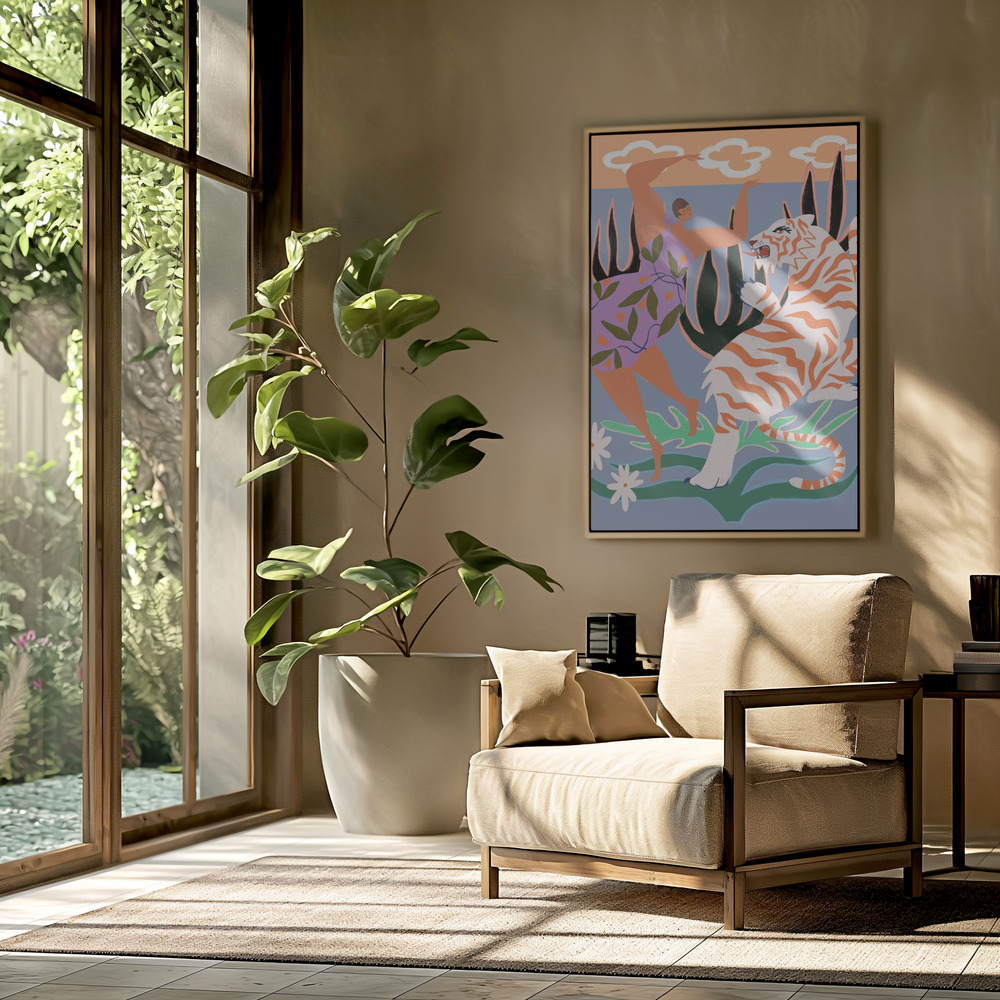 Canvas print - Hello Tiger in the livingroom