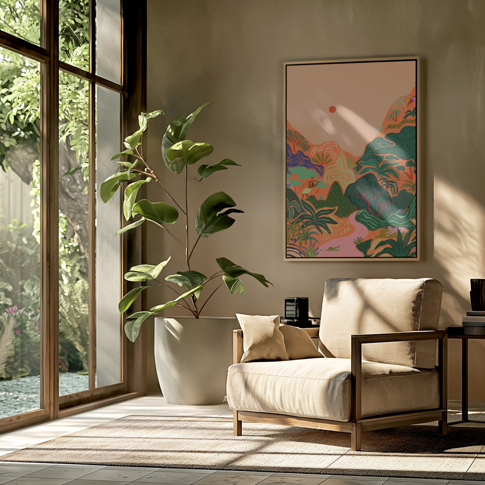 Canvas schilderi - Hidden Paradise No2 in de woonkamer