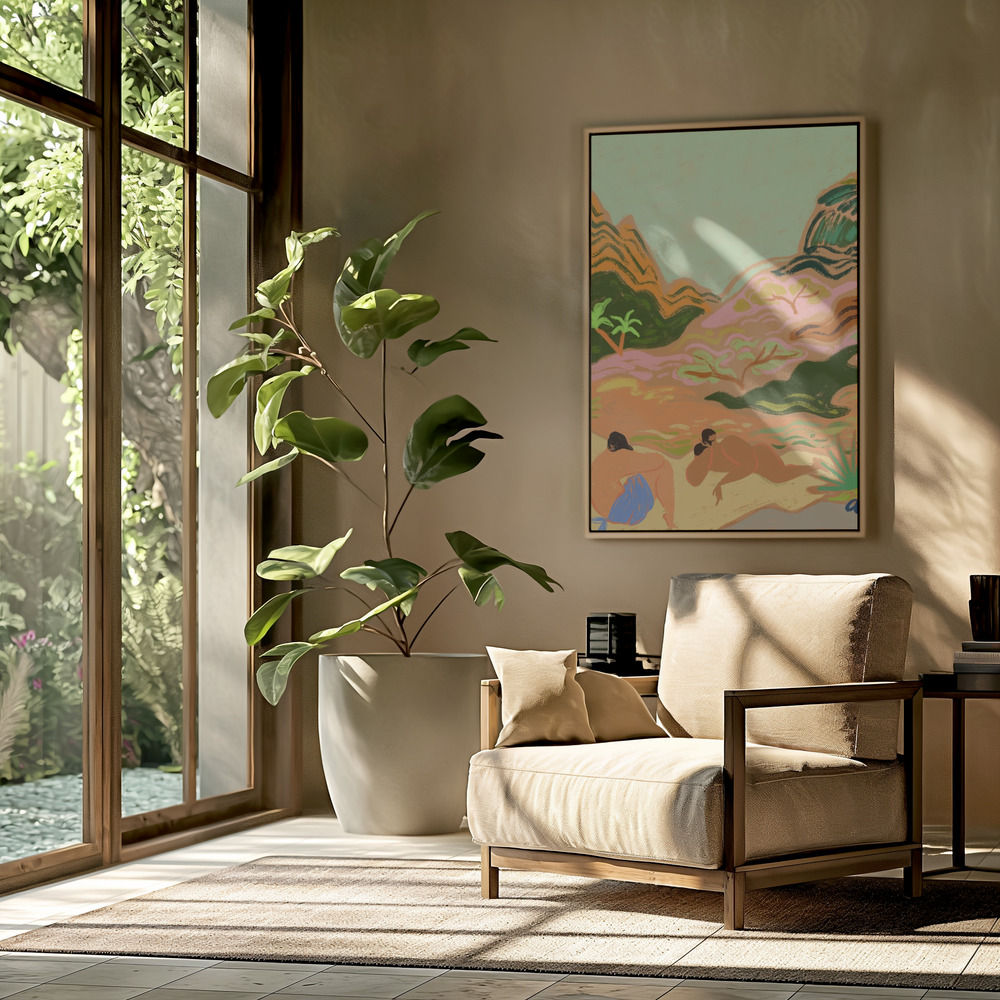 Canvas schilderi - Lazydaysinnature in de woonkamer