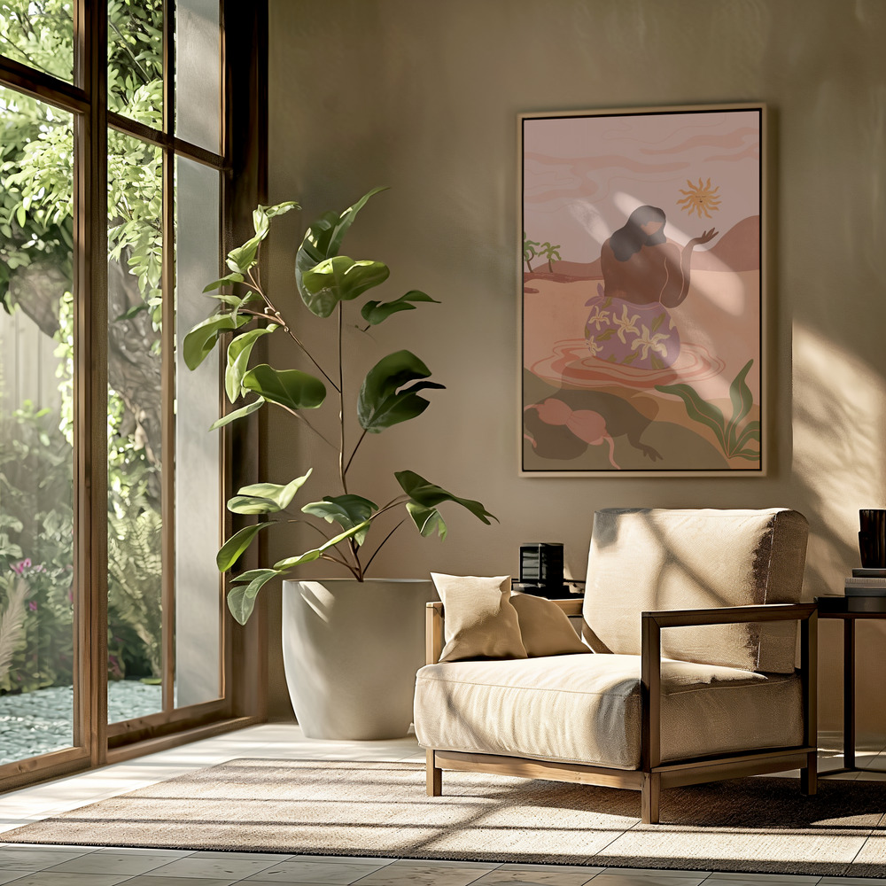 Canvas schilderi - Sunset in de woonkamer