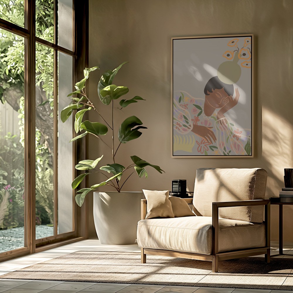 Canvas print - The Overthinker in the livingroom