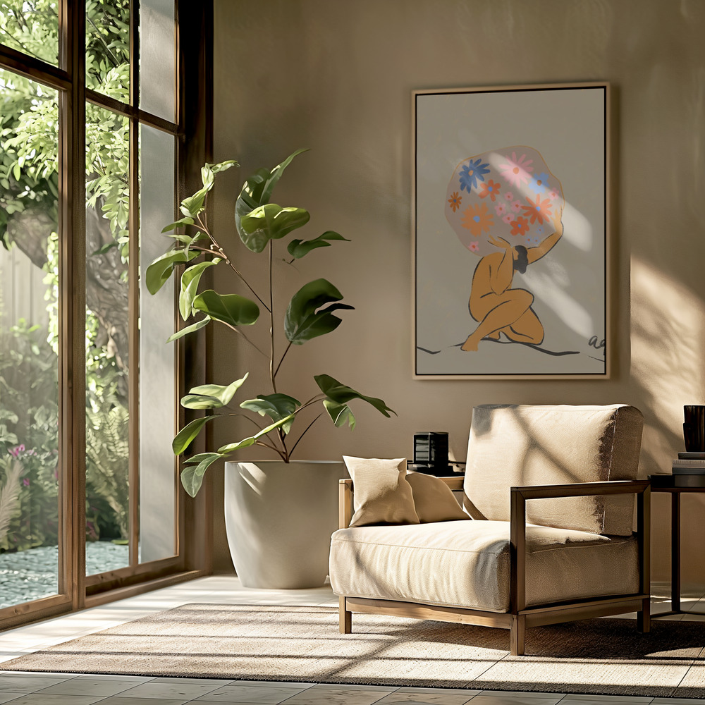 Canvas print - World On Her Shoulders in the livingroom