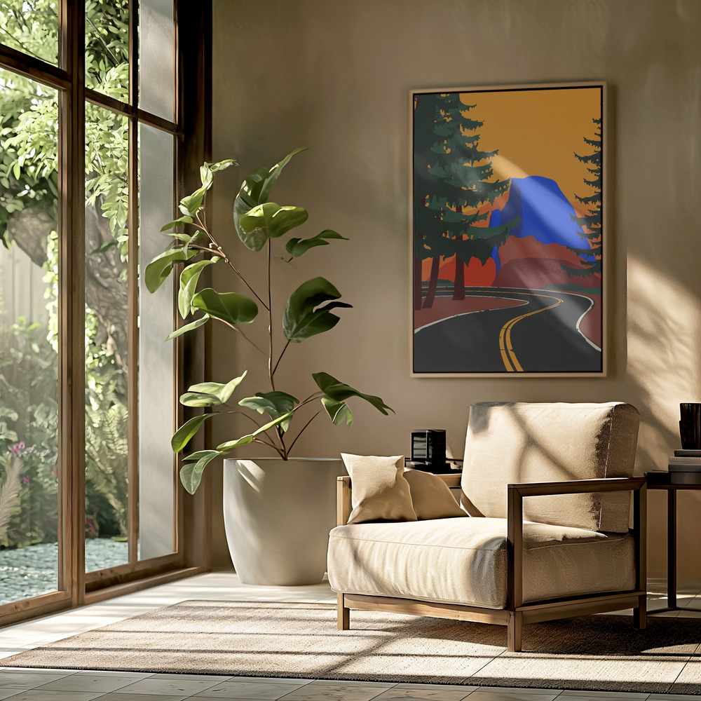 Toile - Clacier Road With Half Dome dans le salon