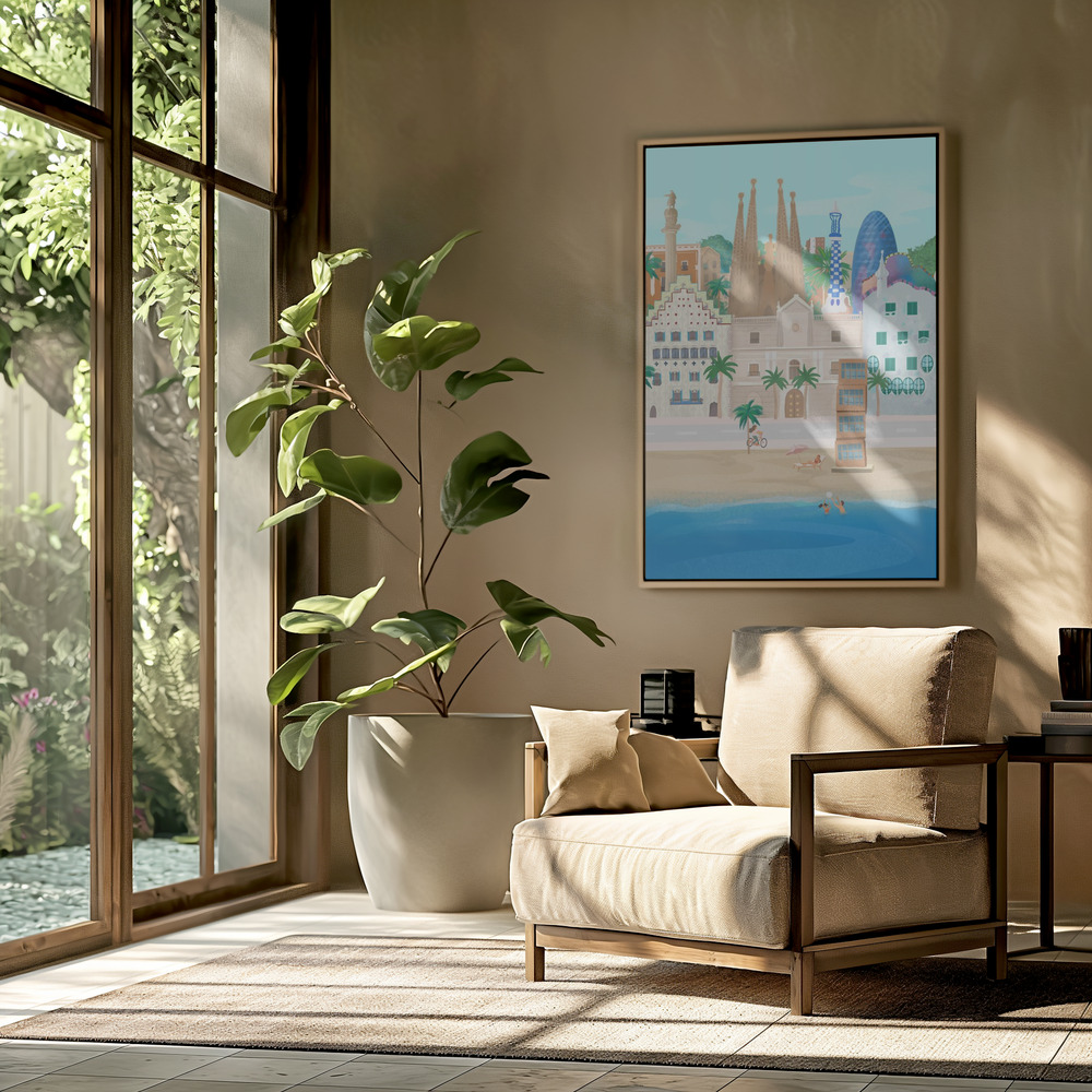 Toile - Barcelona dans le salon