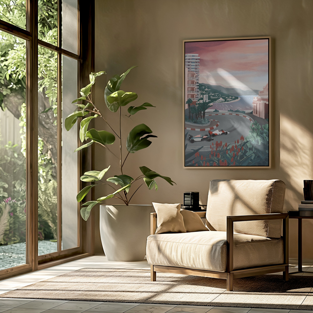 Canvas schilderi - Monaco Circuit in de woonkamer