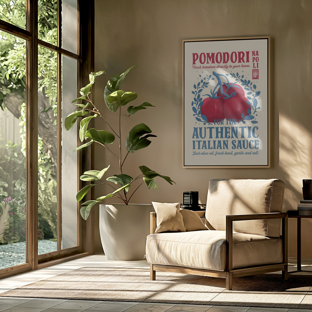 Canvas schilderi - Pomodori Kitchen print in de woonkamer