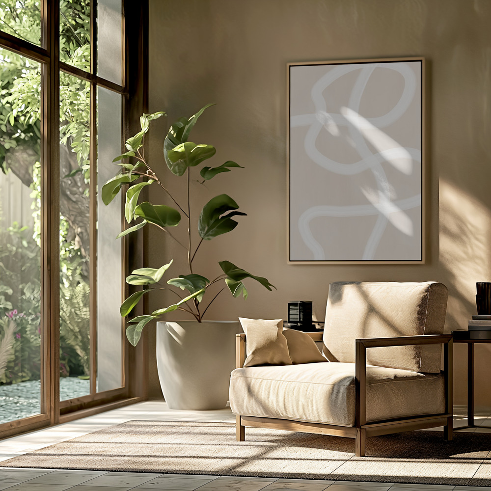 Toile - White Brush Stroke Affiche - No.1 dans le salon