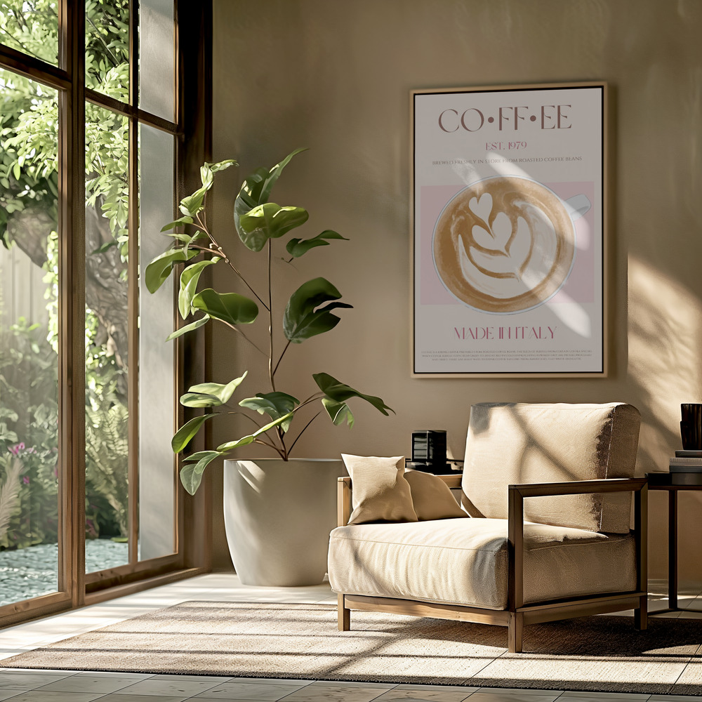 Canvas schilderi - Coffee Print in de woonkamer