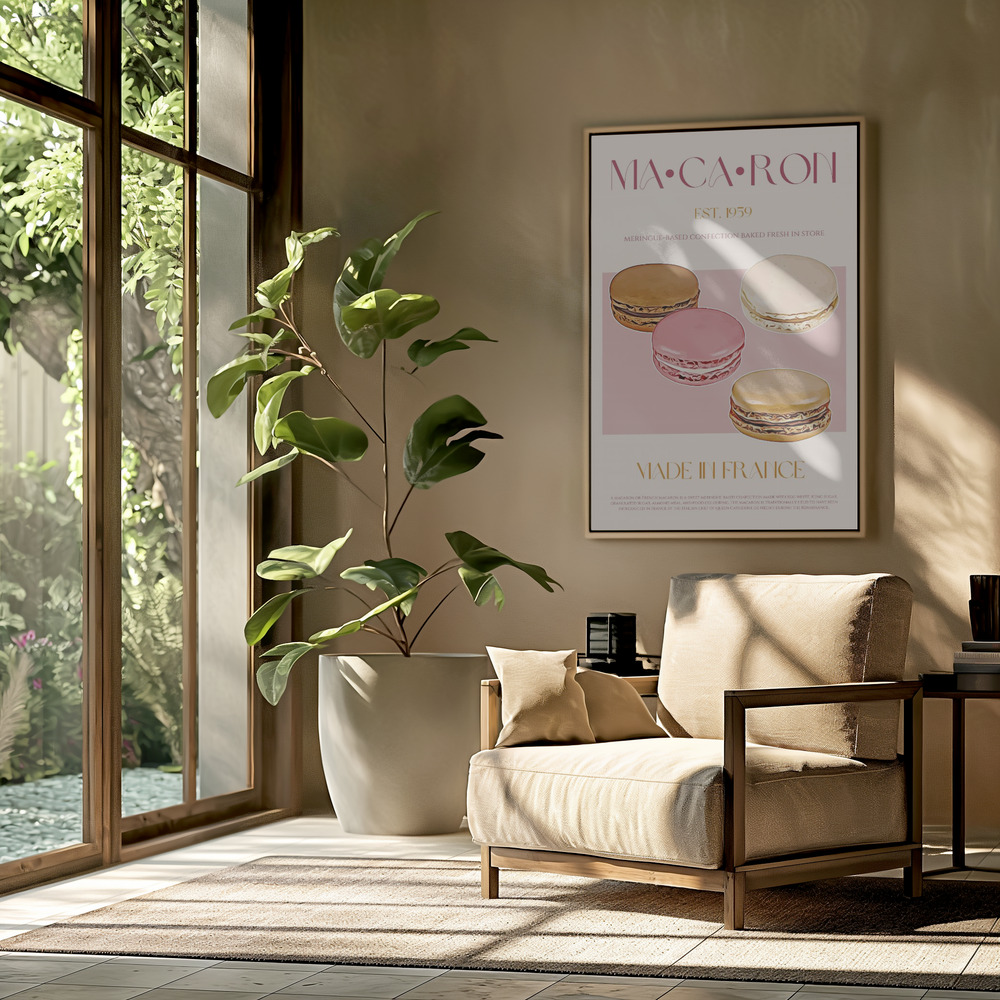 Canvas schilderi - Macaron Print in de woonkamer