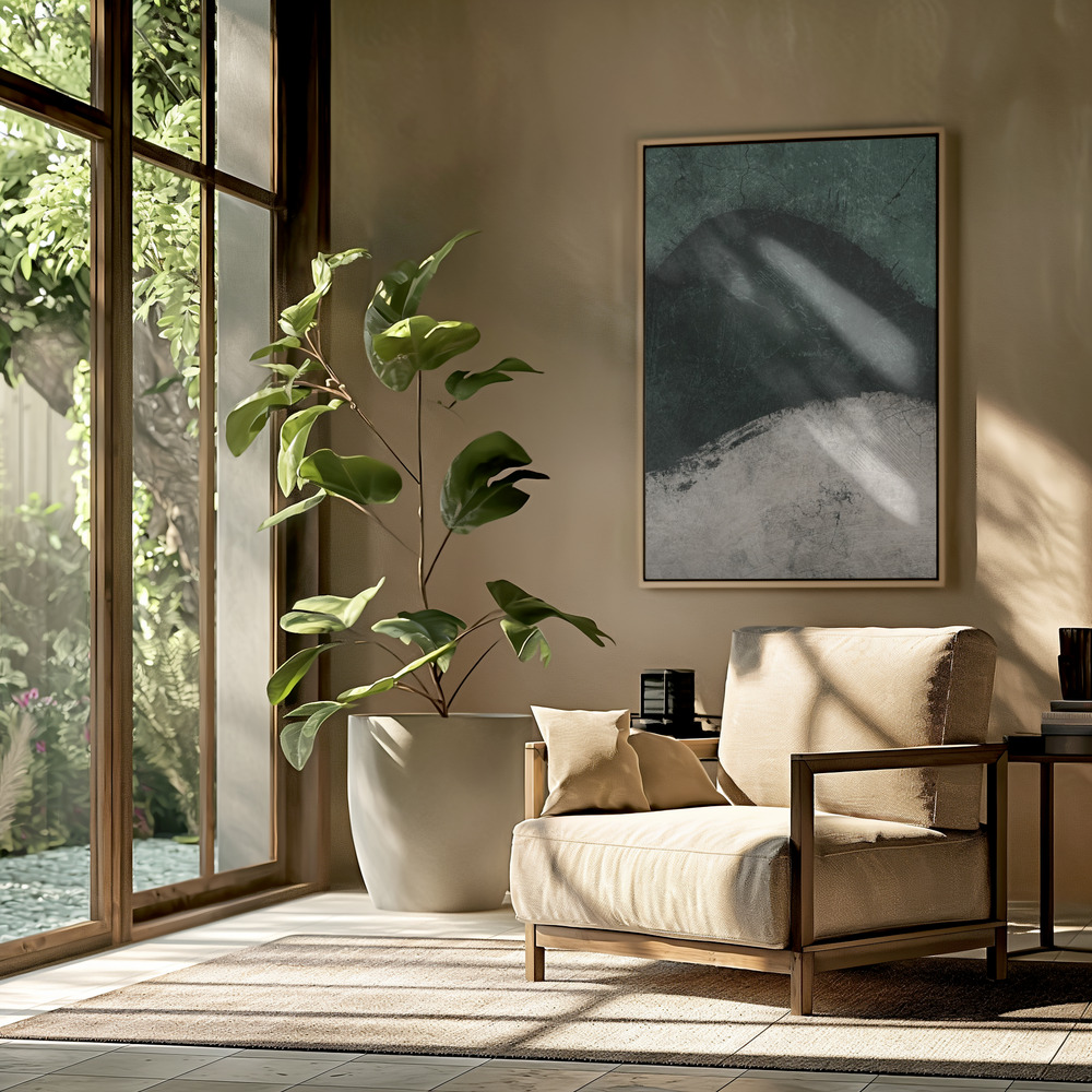 Toile - Midnight Emerald No3 dans le salon