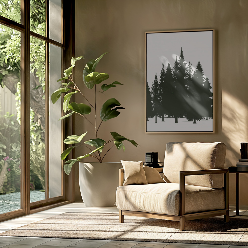 Toile - Tannenwald (dark) dans le salon