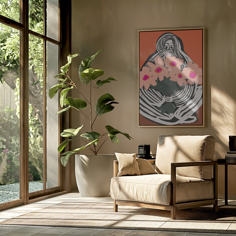 Canvas schilderi - My Lovely Flowers in de woonkamer