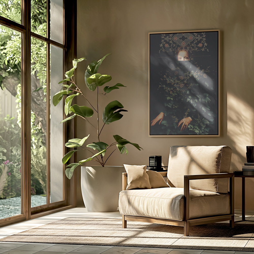 Canvas taulu - Patience II by Frank Moth olohuoneessa