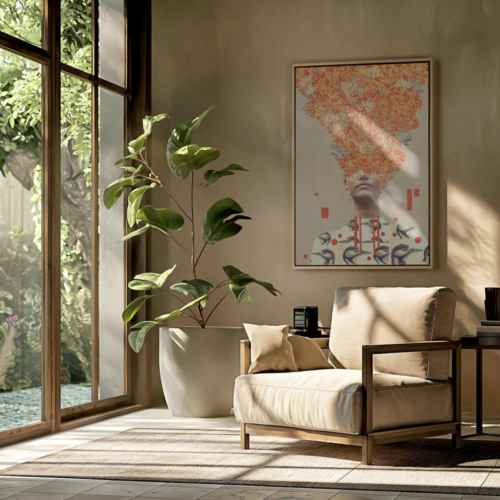 Canvas schilderi - Bird Flight In Autumn in de woonkamer