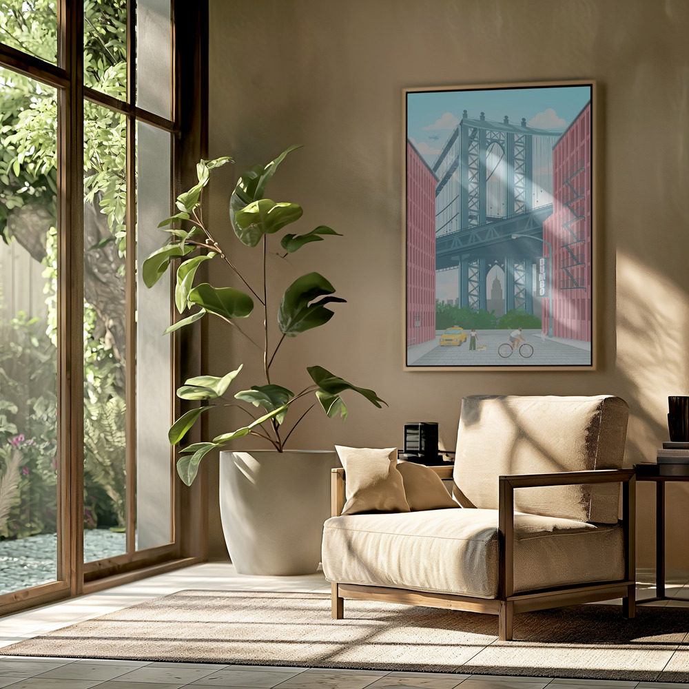 Canvas schilderi - Dumbo, New York in de woonkamer
