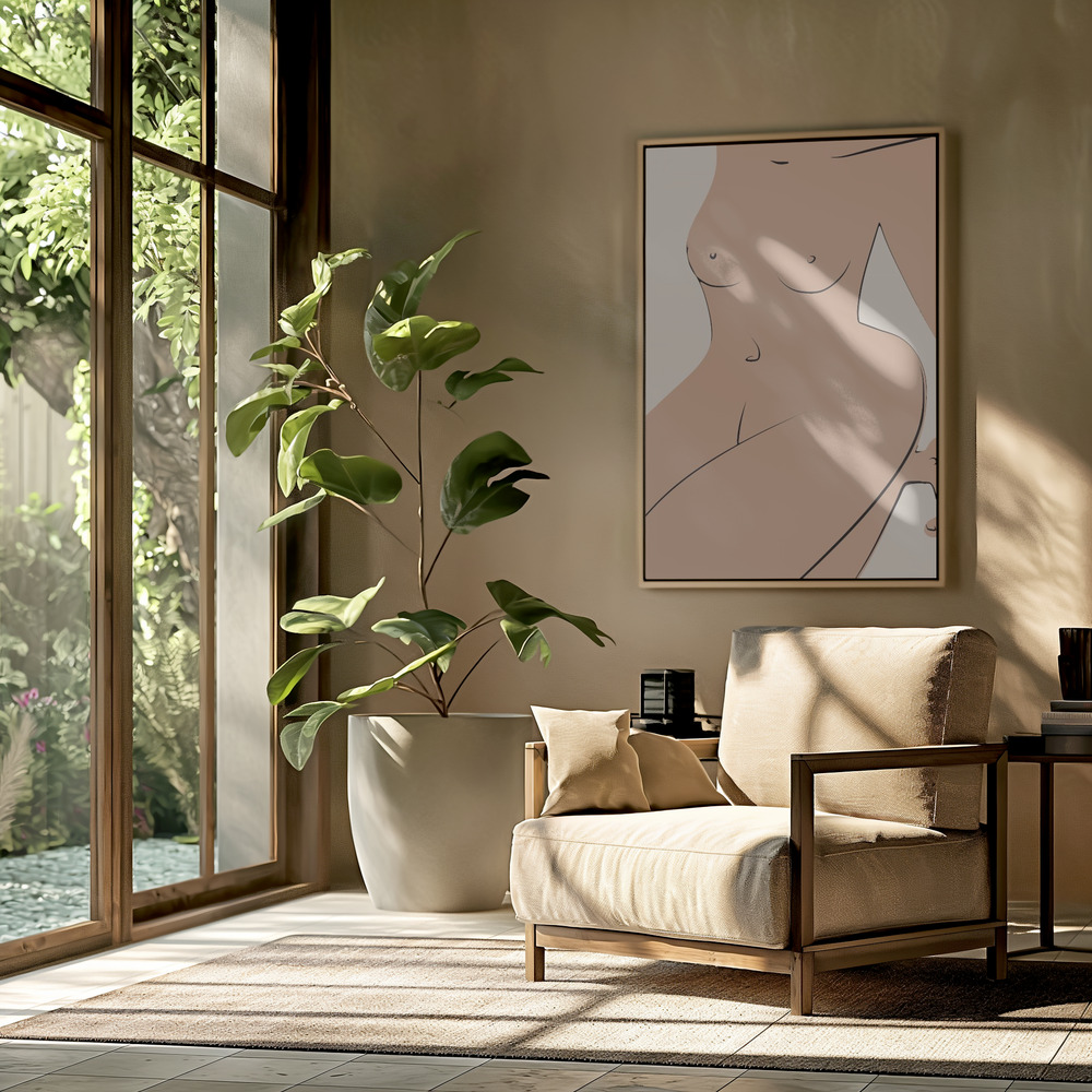 Canvas schilderi - Nude In Cube in de woonkamer