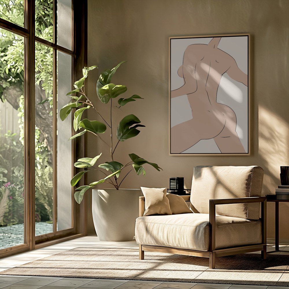 Canvas schilderi - Dancing Nude in de woonkamer