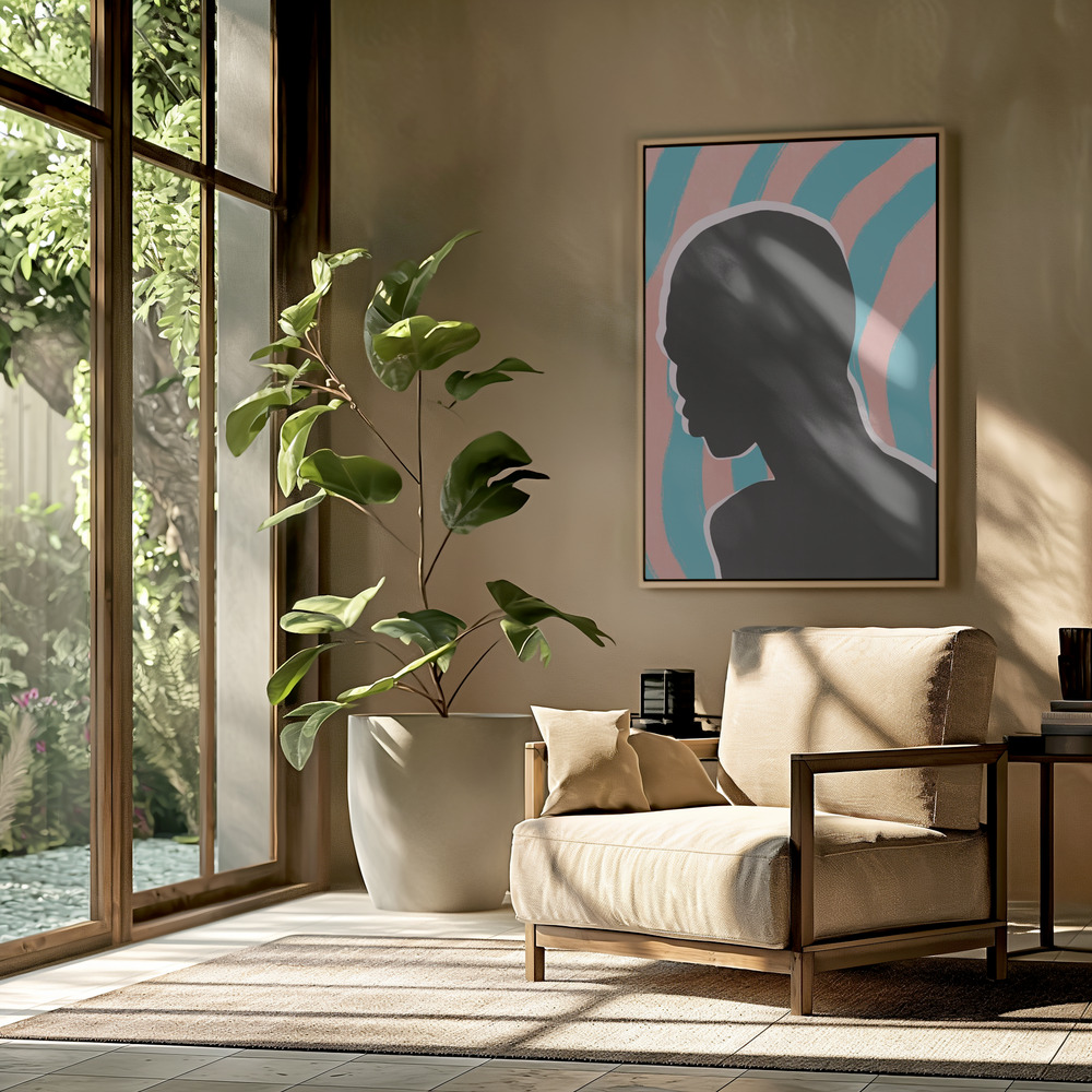 Toile - Anonymous Portrait In Neon Lights dans le salon