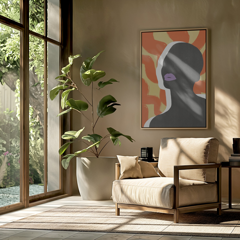 Canvas schilderi - Anonymous Portrait In the Sun in de woonkamer
