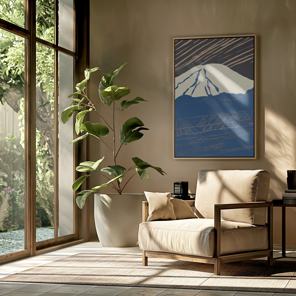 Canvas schilderi - Snowy peak 02 in de woonkamer