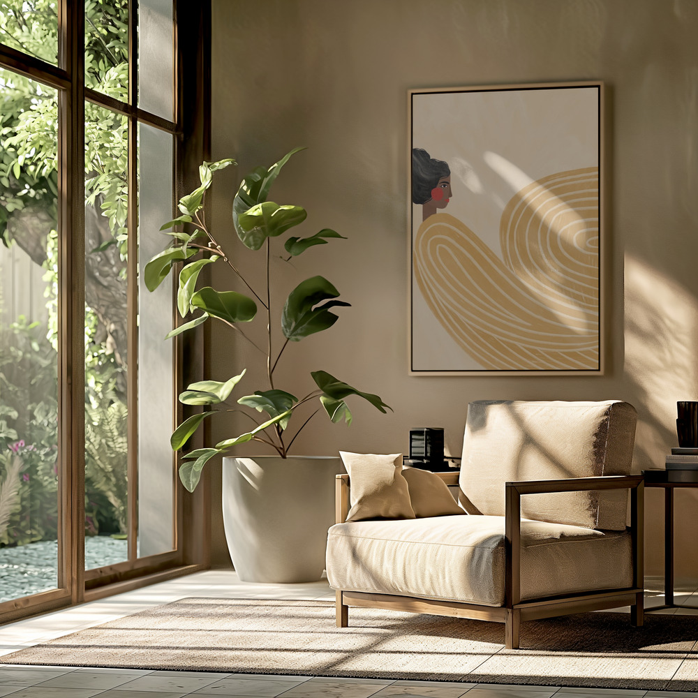 Toile - The Woman With the Yellow Stripes dans le salon