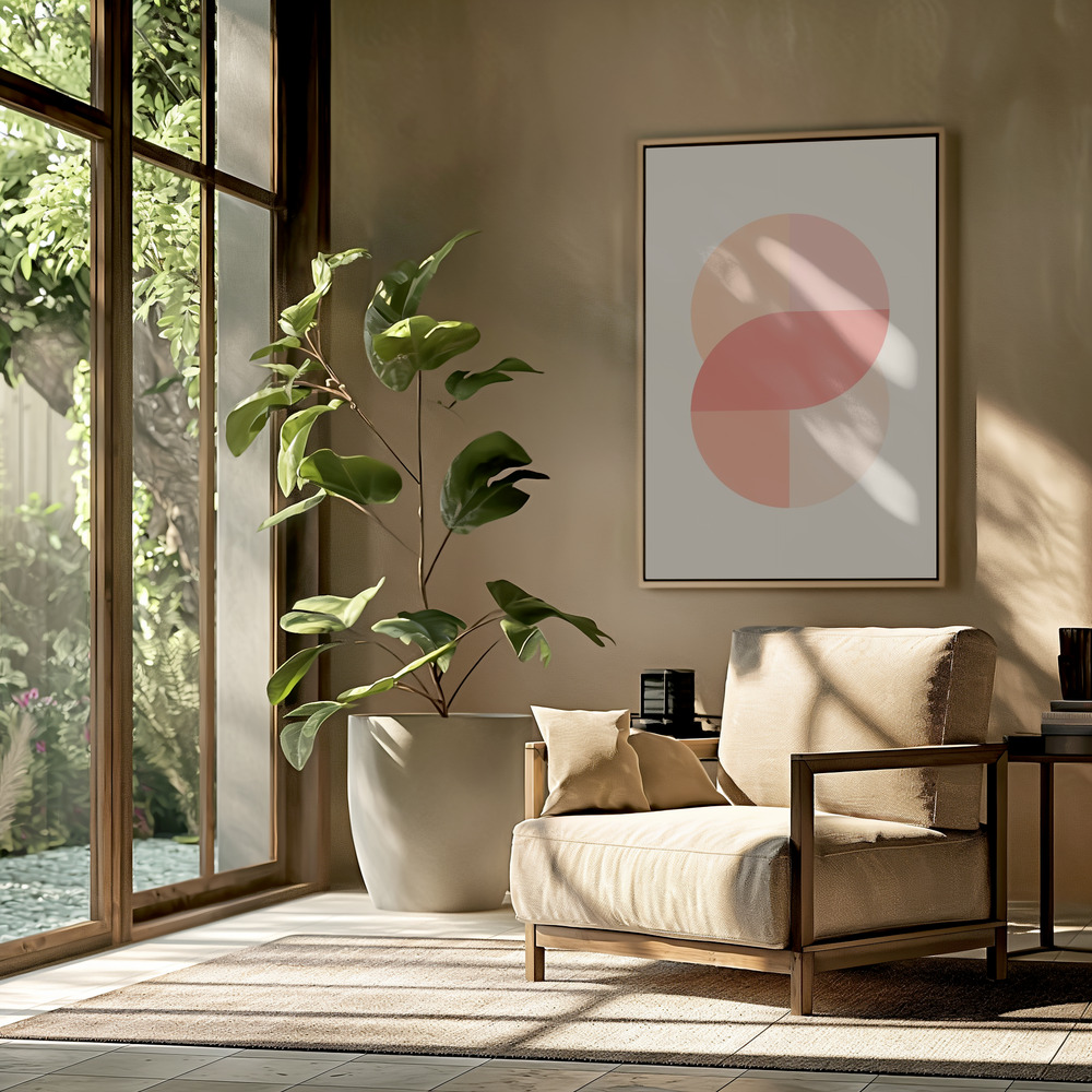 Canvas taulu - Peach 42 olohuoneessa
