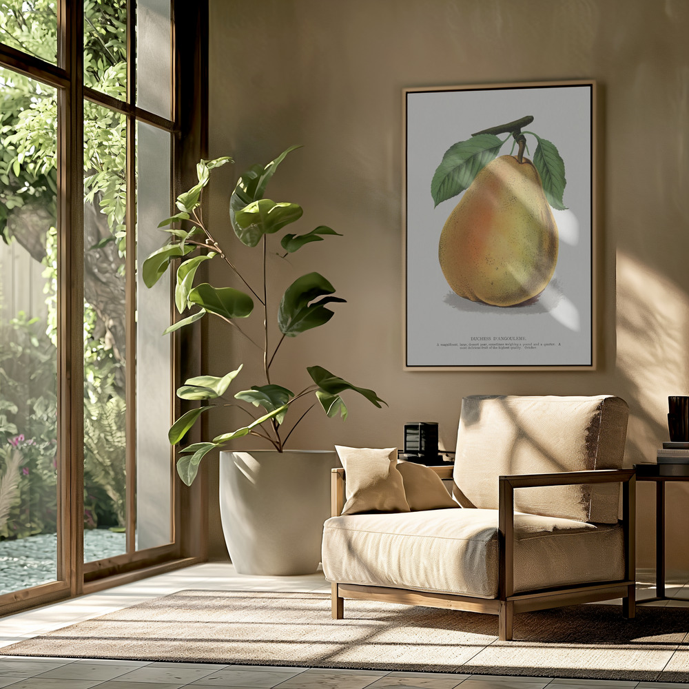 Lærred - Duchess D'angouleme Pear Lithograph i stuen