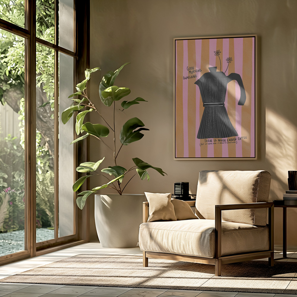 Canvas taulu - Mocca Coffee Sunshine olohuoneessa