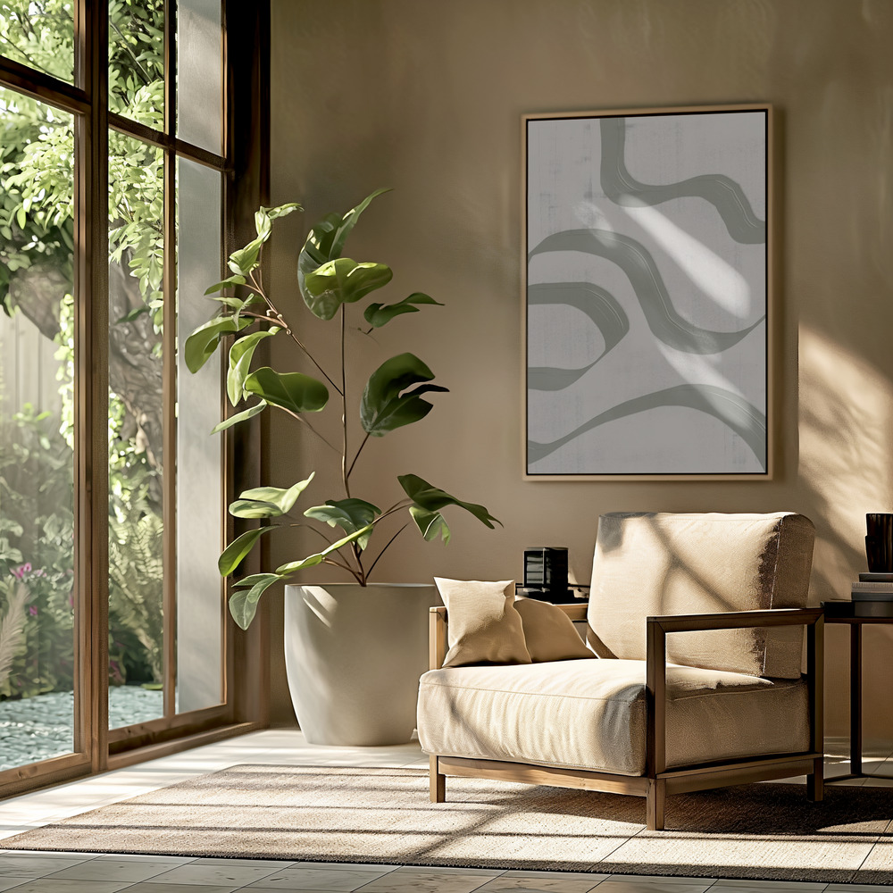 Toile - Green Waves No.2 dans le salon