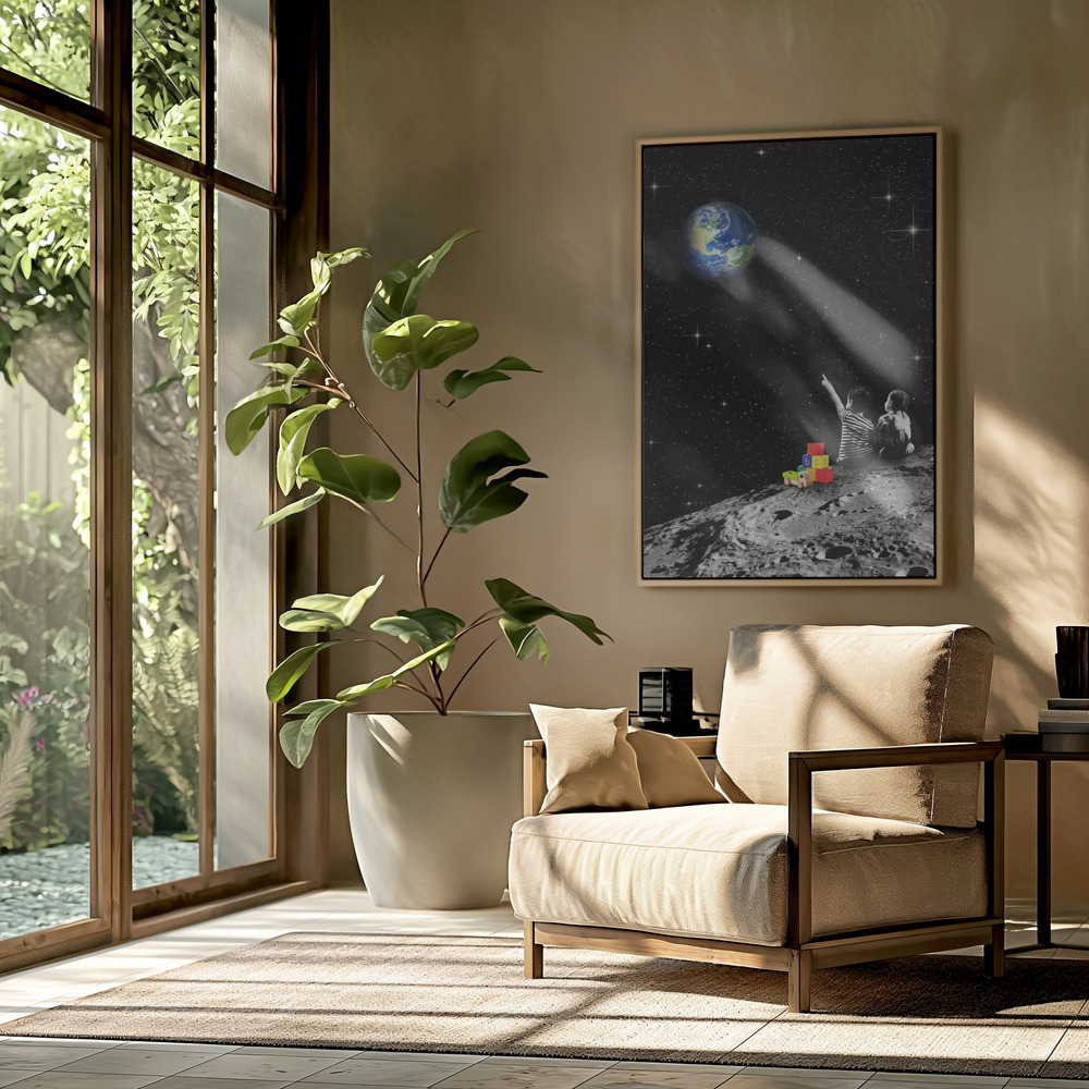 Canvas print - Together From the Moon in the livingroom