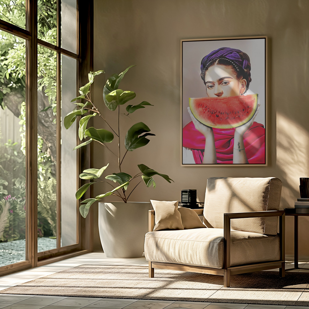 Canvas print - Watermelon Frida in the livingroom
