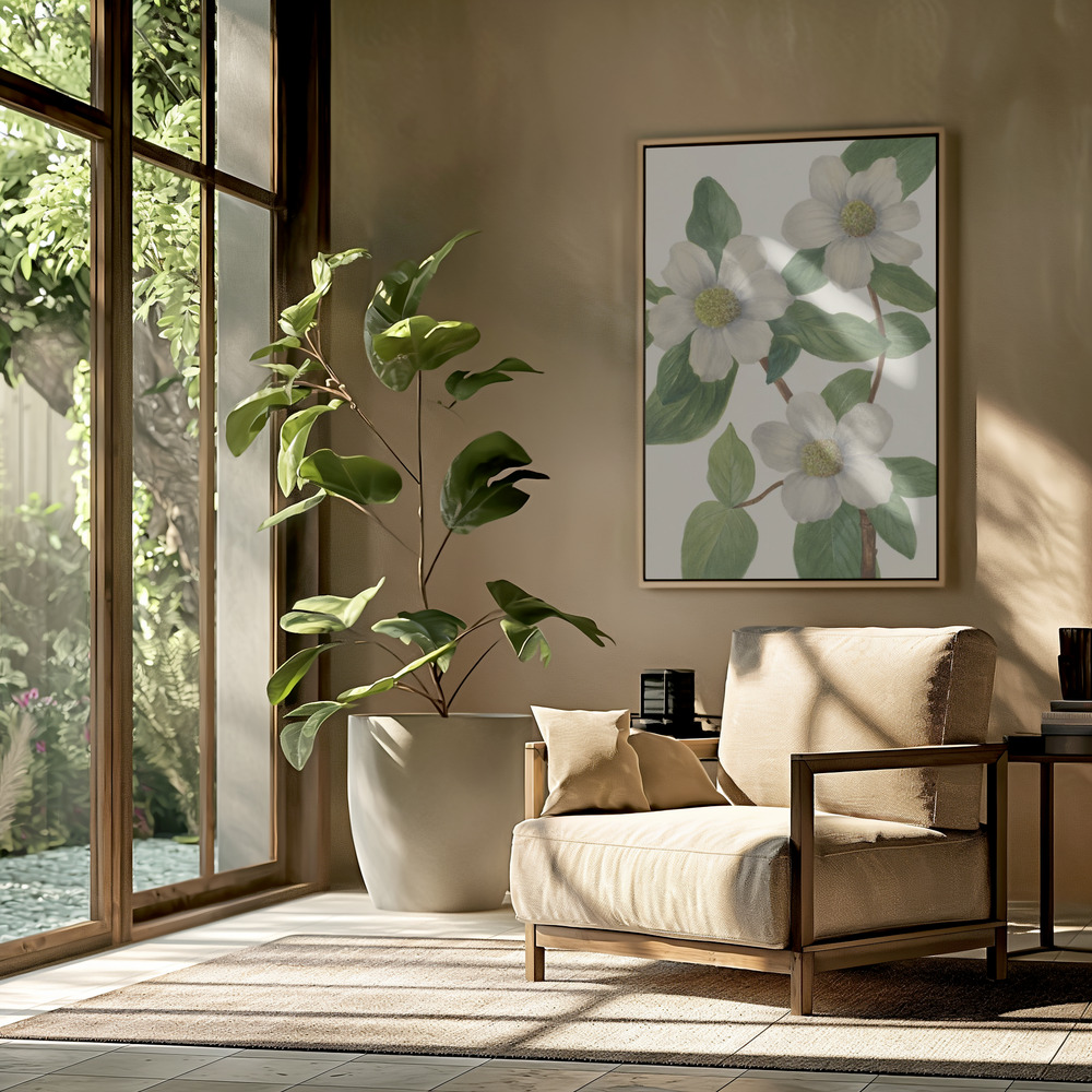 Canvas print - Pacific Dogwood in the livingroom