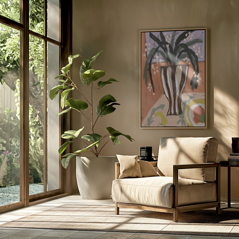Canvas schilderi - Floral still life no 3 in de woonkamer