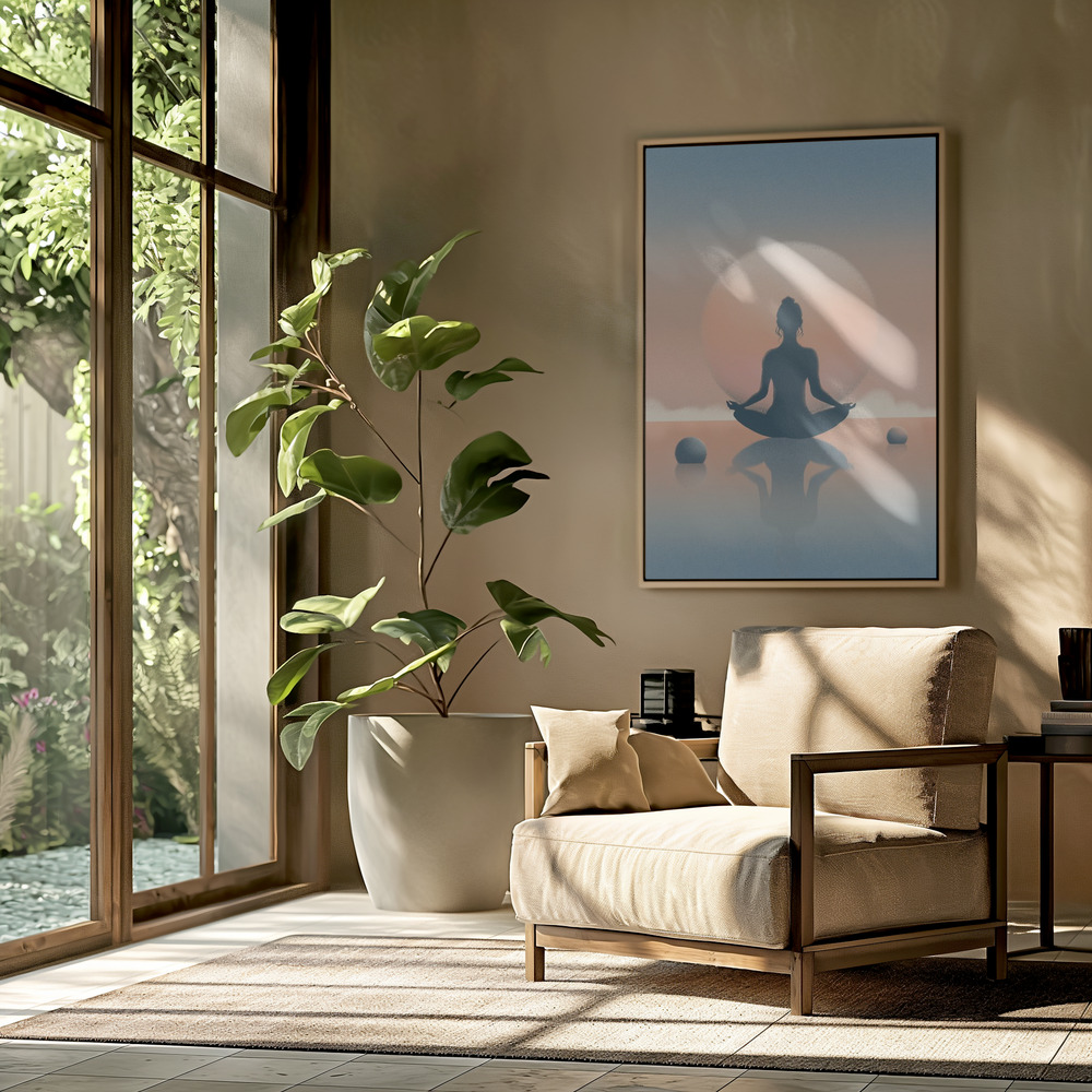 Canvas schilderi - Sunset Thoughts in de woonkamer