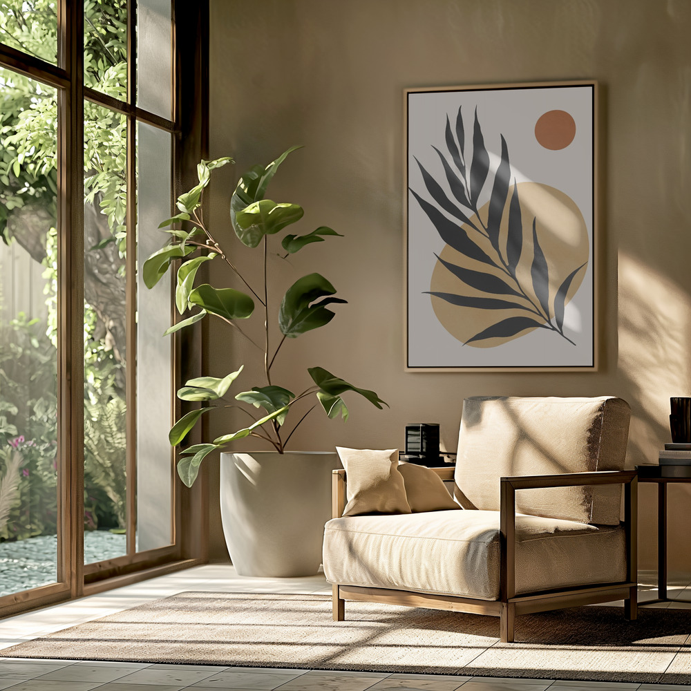 Canvas schilderi - Watercolor Floral 8 in de woonkamer