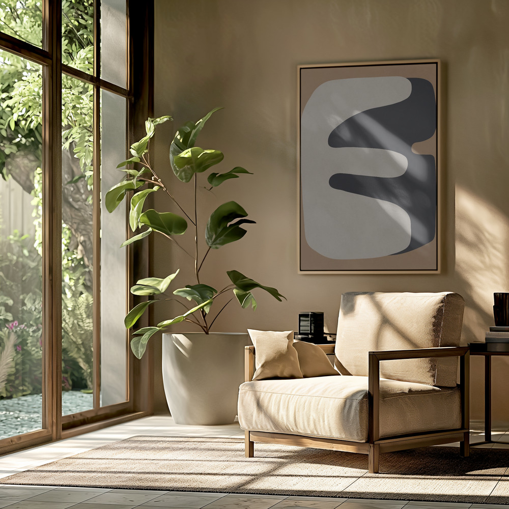 Canvas schilderi - Brown and black art 3 in de woonkamer