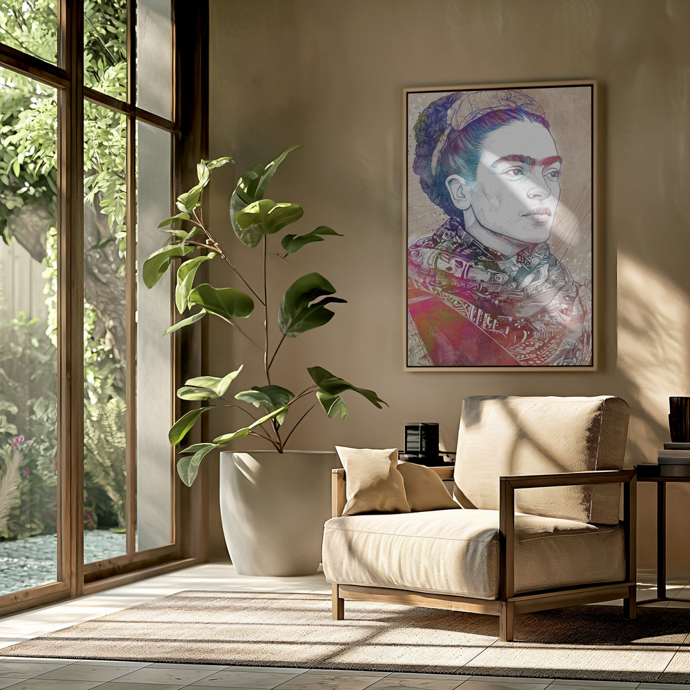Canvas print - Frida portrait in the livingroom