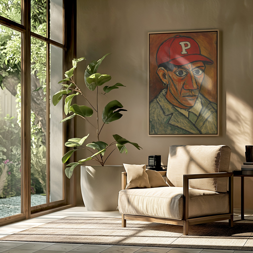 Canvas print - Red Cap Gaze in the livingroom