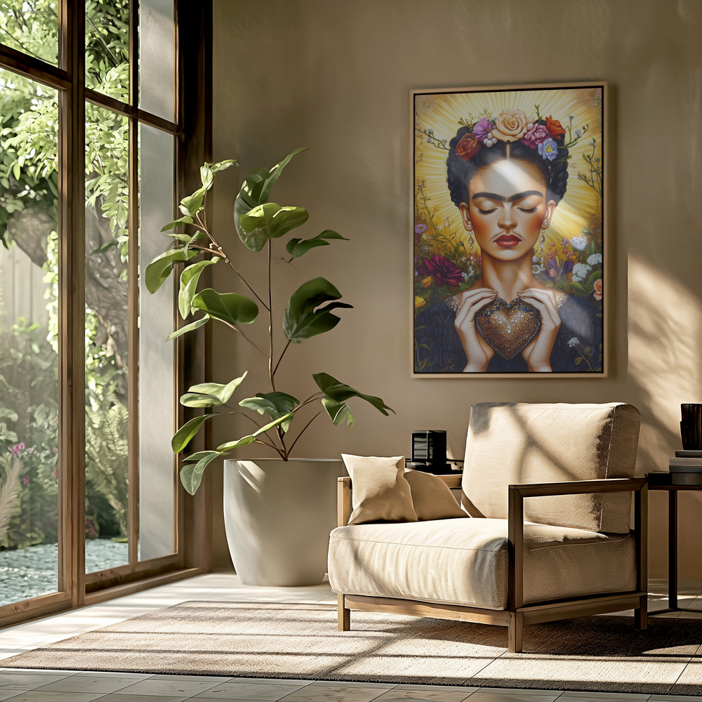 Canvas print - Frida Love portrait in the livingroom