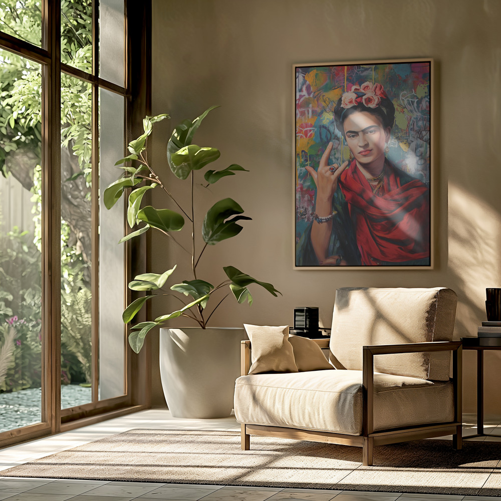 Leinwandbild - Frida Rocks in der Wohnstube