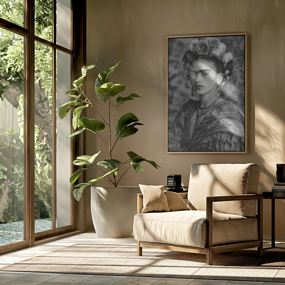 Leinwandbild - Frida Portrait in der Wohnstube