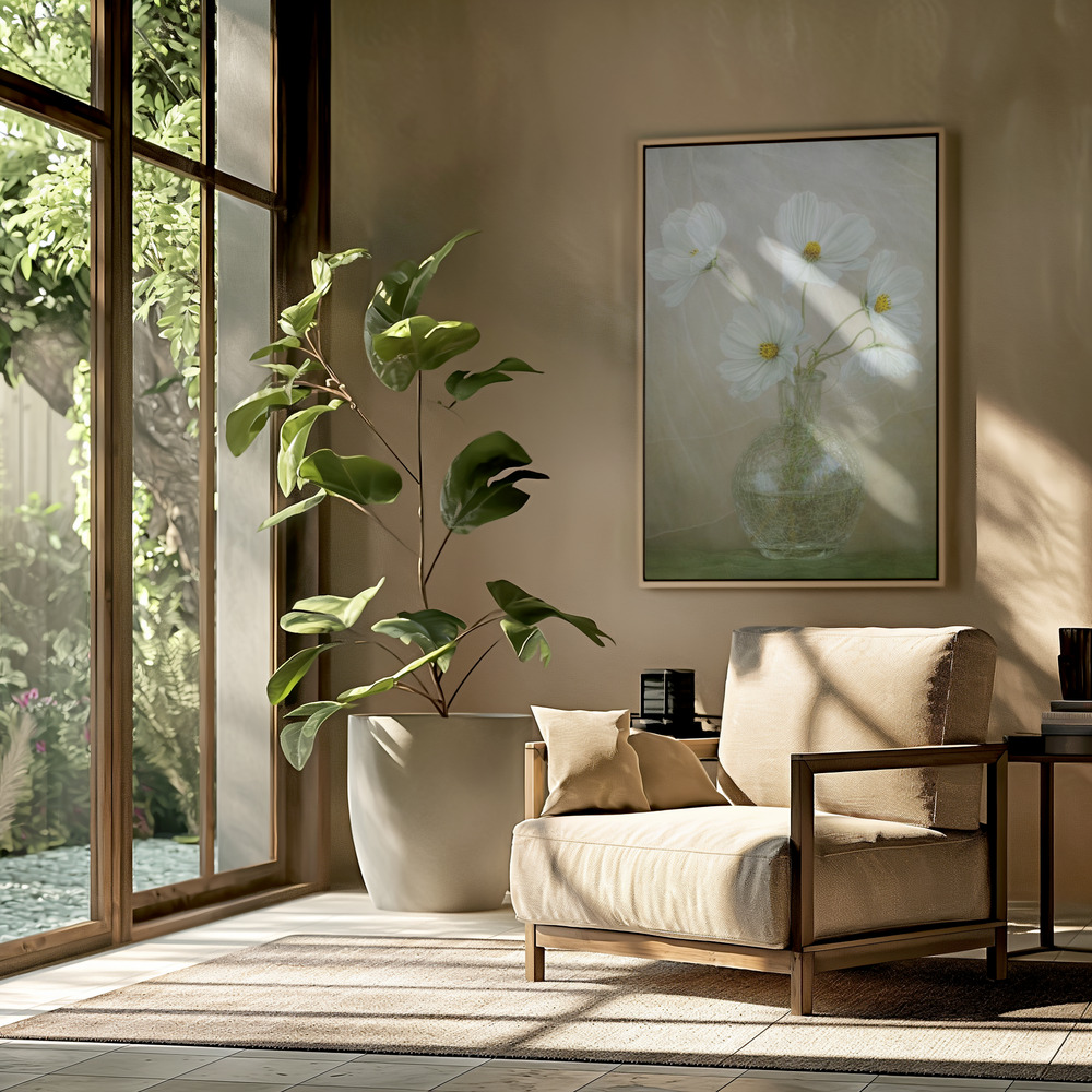 Canvas schilderi - Cosmos breeze in de woonkamer