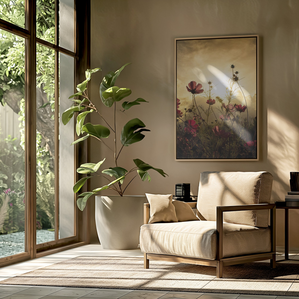 Canvas schilderi - Watching the Sun in de woonkamer