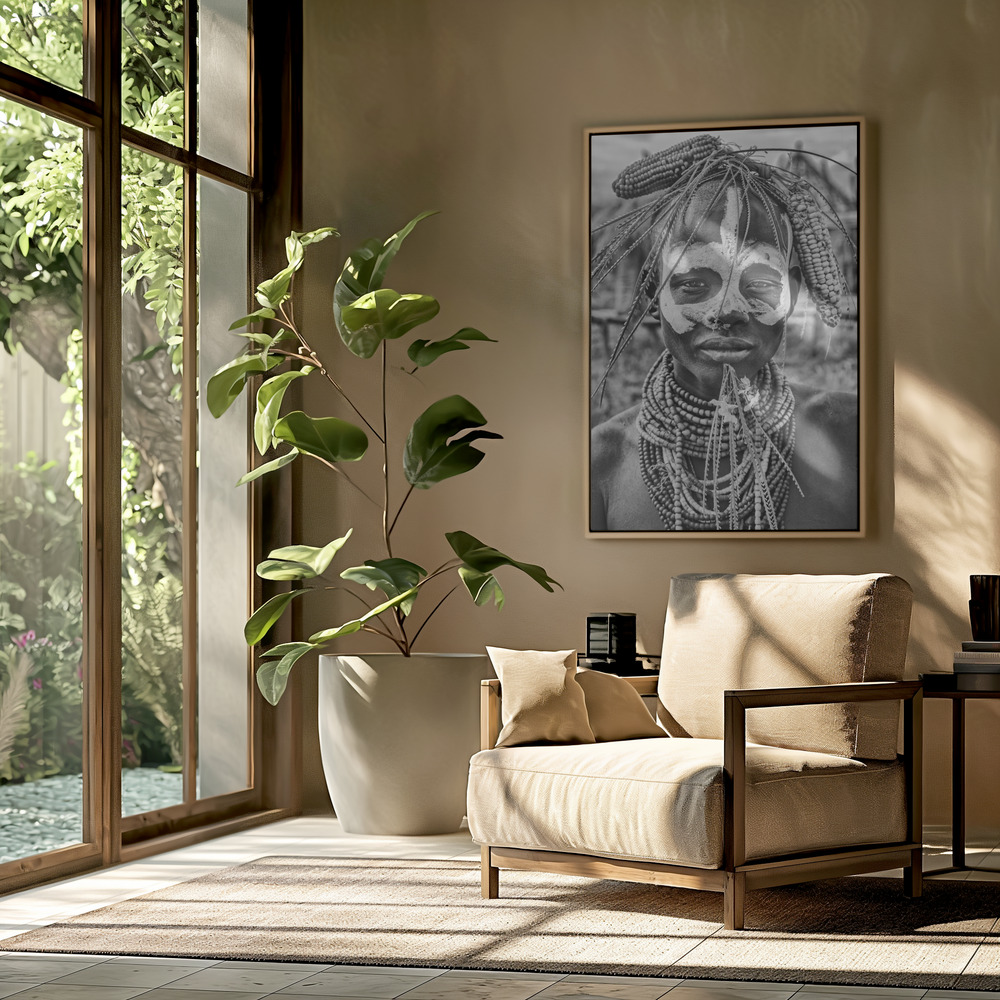 Canvas schilderi - A woman of the Karo tribe (Omo Valley-Ethiopia). in de woonkamer