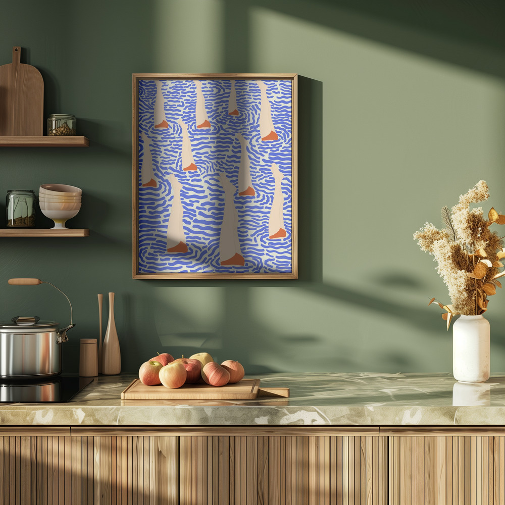 Poster - Bañistas in kitchen