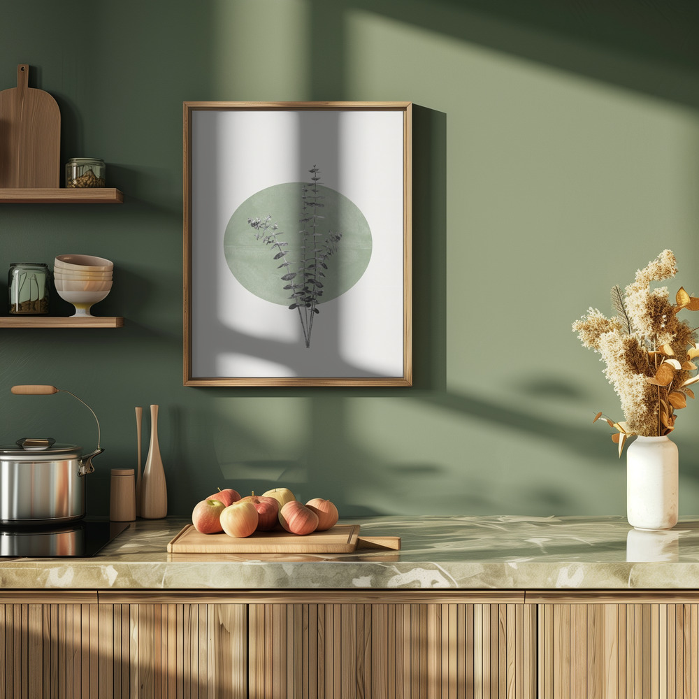 Plakat - Eucalyptus and Green Moon i køkkenet