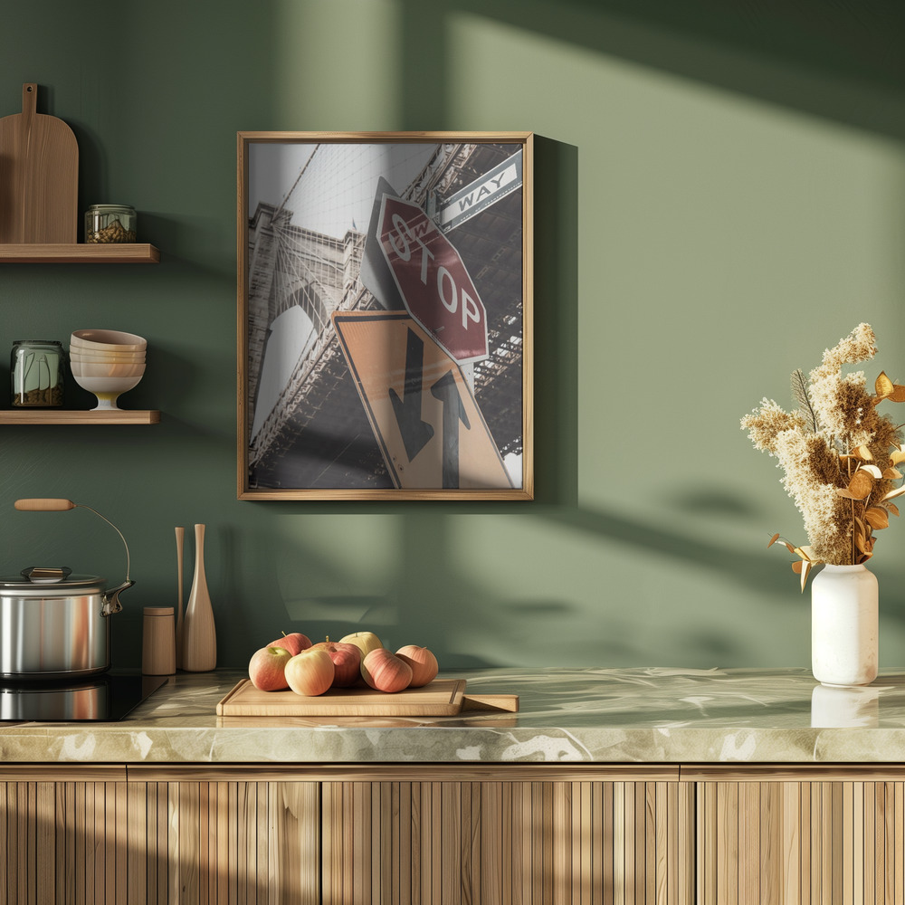 Poster - Brooklyn Bridge Stop in kitchen