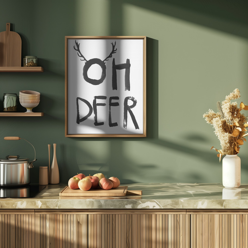 Juliste - Oh Deer keittiössä